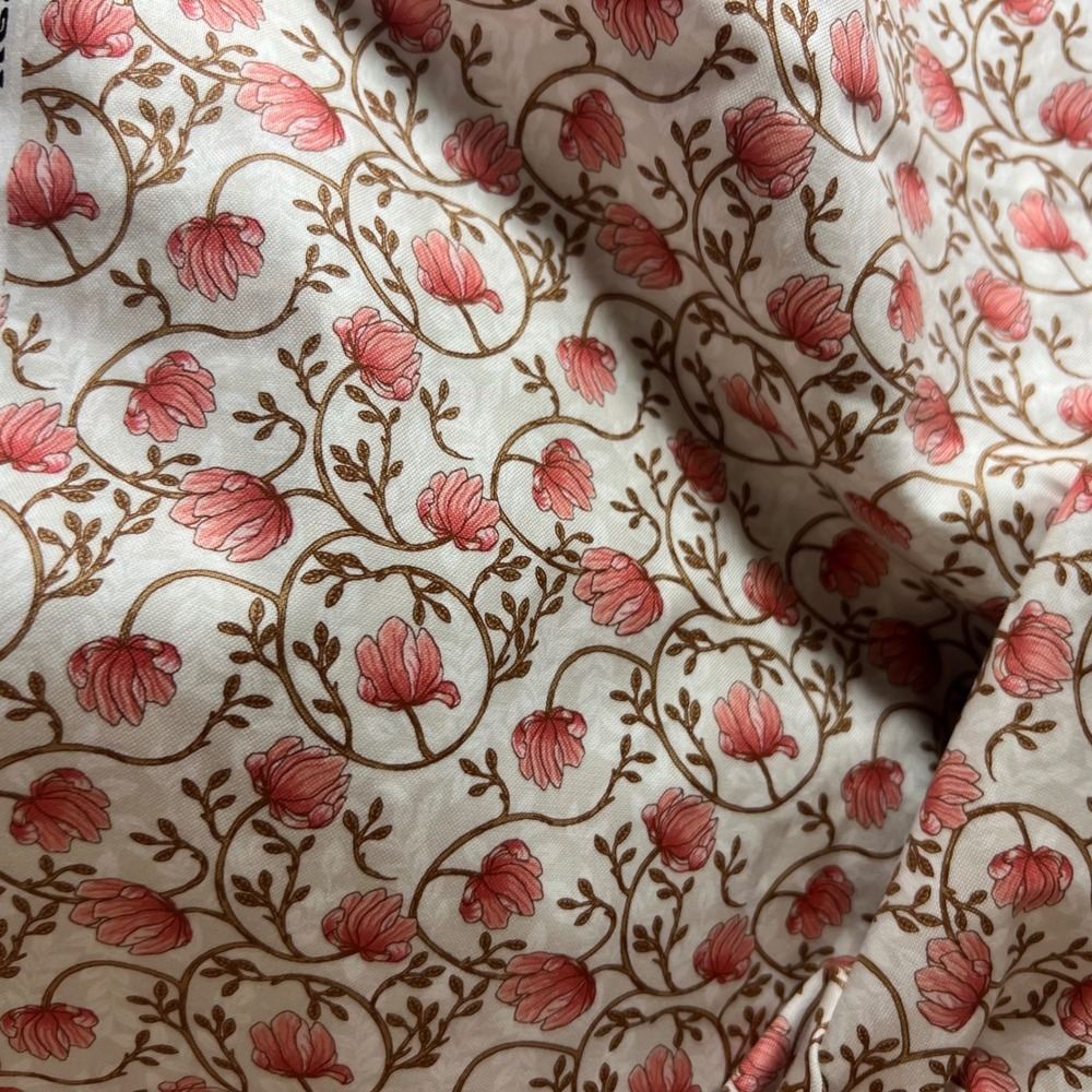Belle Nouveau Connecting Threads Fabric Twisting Tulips Antique Pink 44" x 4yds